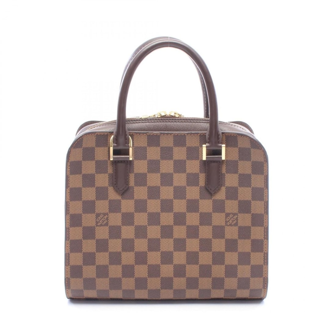 Louis Vuitton Triana Handbag, Coated Canvas and Leather, Damier Pattern, Women's, Brown, N51155: --- Catalog ---Category: SizeSize (HxWxD): 22.5cm x 26cm x 11cm / 8.85'' x 10.23'' x 4.33''Category: DesignType: HandbagColor: Brown, EbeneGender: WomenMaterial: Coated canvas , Leather Category: Gene