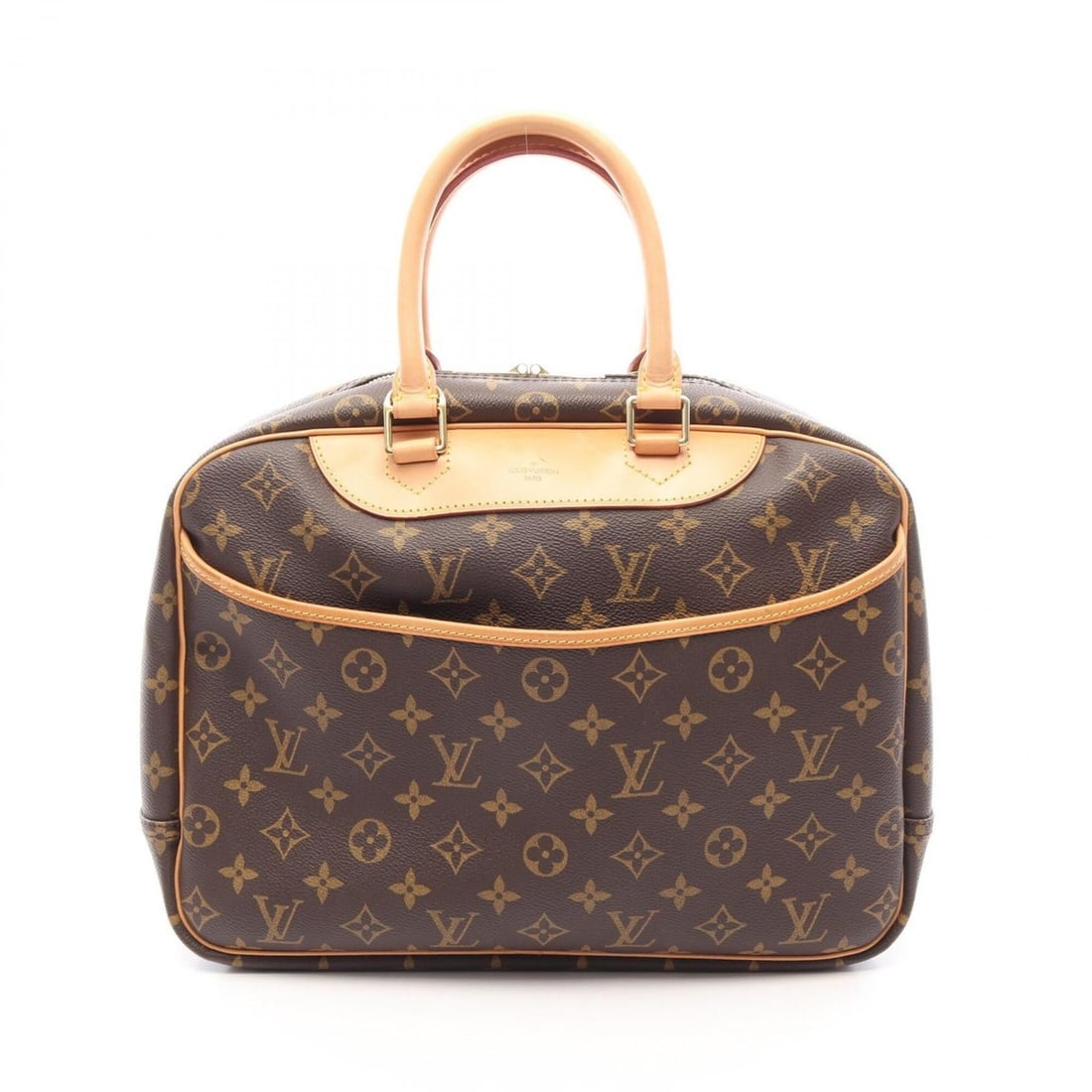 Louis Vuitton Deauville Bowling Vanity Monogram Handbag, Coated Canvas and Leather, Pattern,: --- Catalog ---Category: SizeSize (HxWxD): 25cm x 35cm x 14cm / 9.84'' x 13.77'' x 5.51''Category: DesignType: HandbagColor: BrownGender: WomenMaterial: Monogram , Leather Category: GeneralMPN: M47270