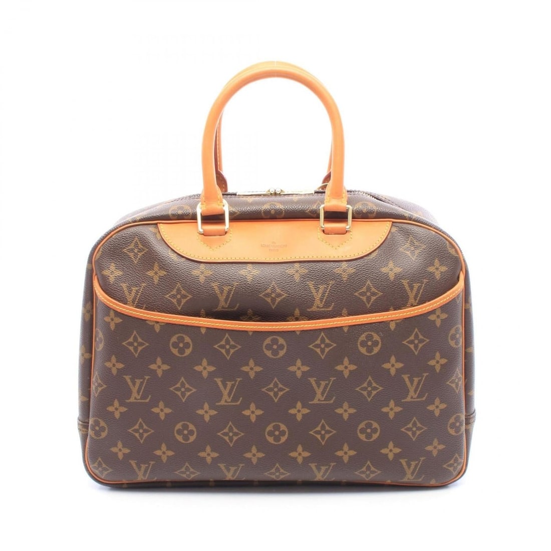Louis Vuitton Deauville Bowling Vanity Monogram Handbag, Coated Canvas and Leather, Pattern,: --- Catalog ---Category: SizeSize (HxWxD): 25cm x 35cm x 14cm / 9.84'' x 13.77'' x 5.51''Category: DesignType: HandbagColor: BrownGender: WomenMaterial: PVC , Leather Category: GeneralMPN: M47270Brand