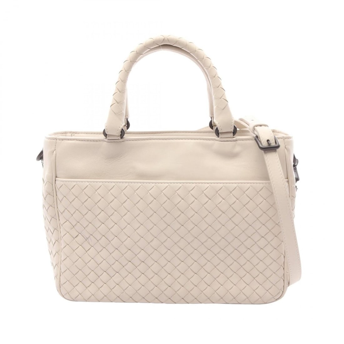 Bottega Veneta Intrecciato 2-Way Handbag, Leather, Women's, White: --- Catalog ---Category: SizeSize (HxWxD): 19cm x 26cm x 9cm / 7.48'' x 10.23'' x 3.54''Category: DesignType: HandbagColor: WhiteGender: WomenMaterial: Leather Category: GeneralBrand: Bottega Veneta--