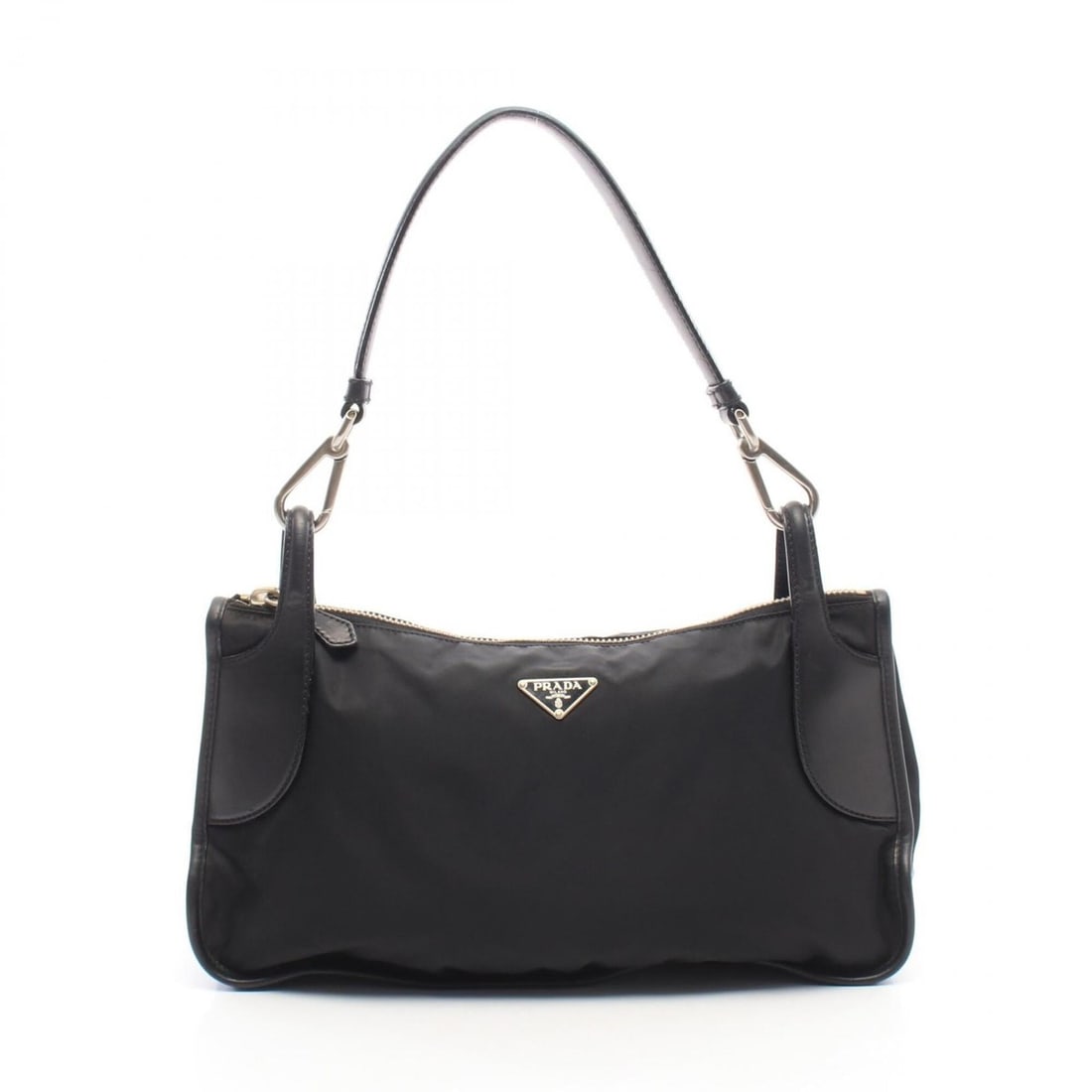 Prada PRADA Triangle Plate Shoulder Bag Handbag Nylon Leather Women's Black (1 of 13)