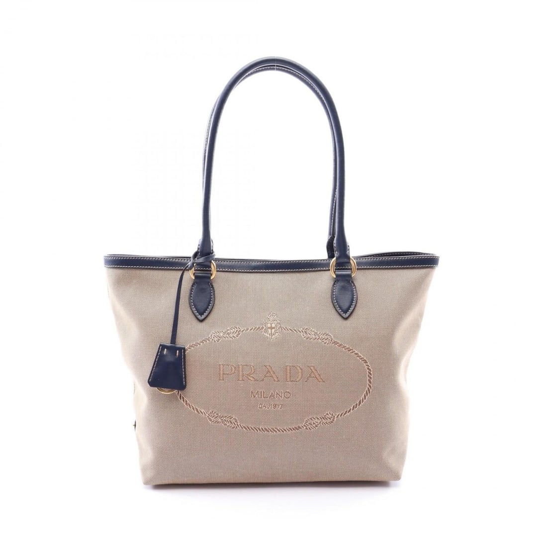 Prada TESSUTO+SOFT CA Tote Bag Handbag Canvas Leather Women's Beige/Navy: --- Catalog ---Category: SizeSize (HxWxD): 25cm x 27.5cm x 14cm / 9.84'' x 10.82'' x 5.51''Category: DesignType: Handbag, Tote bagColor: Beige, NavyGender: WomenMaterial: Canvas , Leather Category: Ge