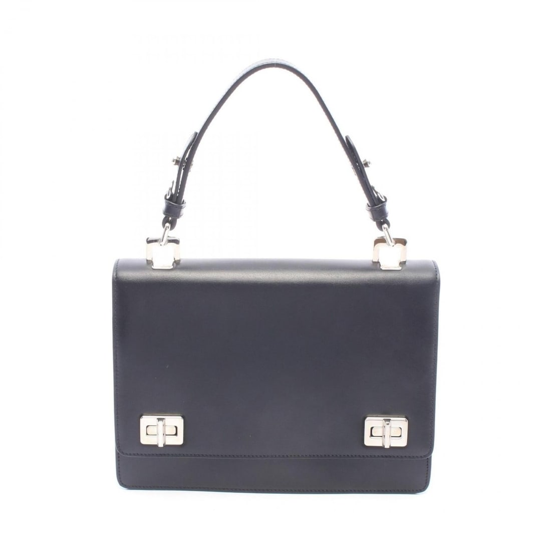 Prada SOFT CALF Handbag, Leather, Women's, Black, 1BD071 (1 of 8)