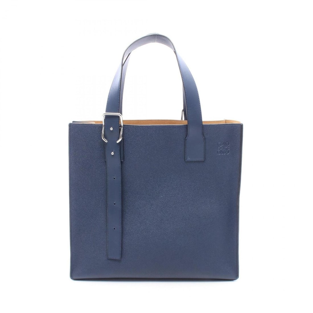 Loewe LOEWE Buckle Horizontal Anagram Tote Bag Handbag Leather Men's Navy: --- Catalog ---Category: SizeSize (HxWxD): 32cm x 39cm x 9cm / 12.59'' x 15.35'' x 3.54''Category: DesignType: Handbag, Tote bagColor: NavyGender: MenMaterial: Leather Category: GeneralBrand: Loewe---