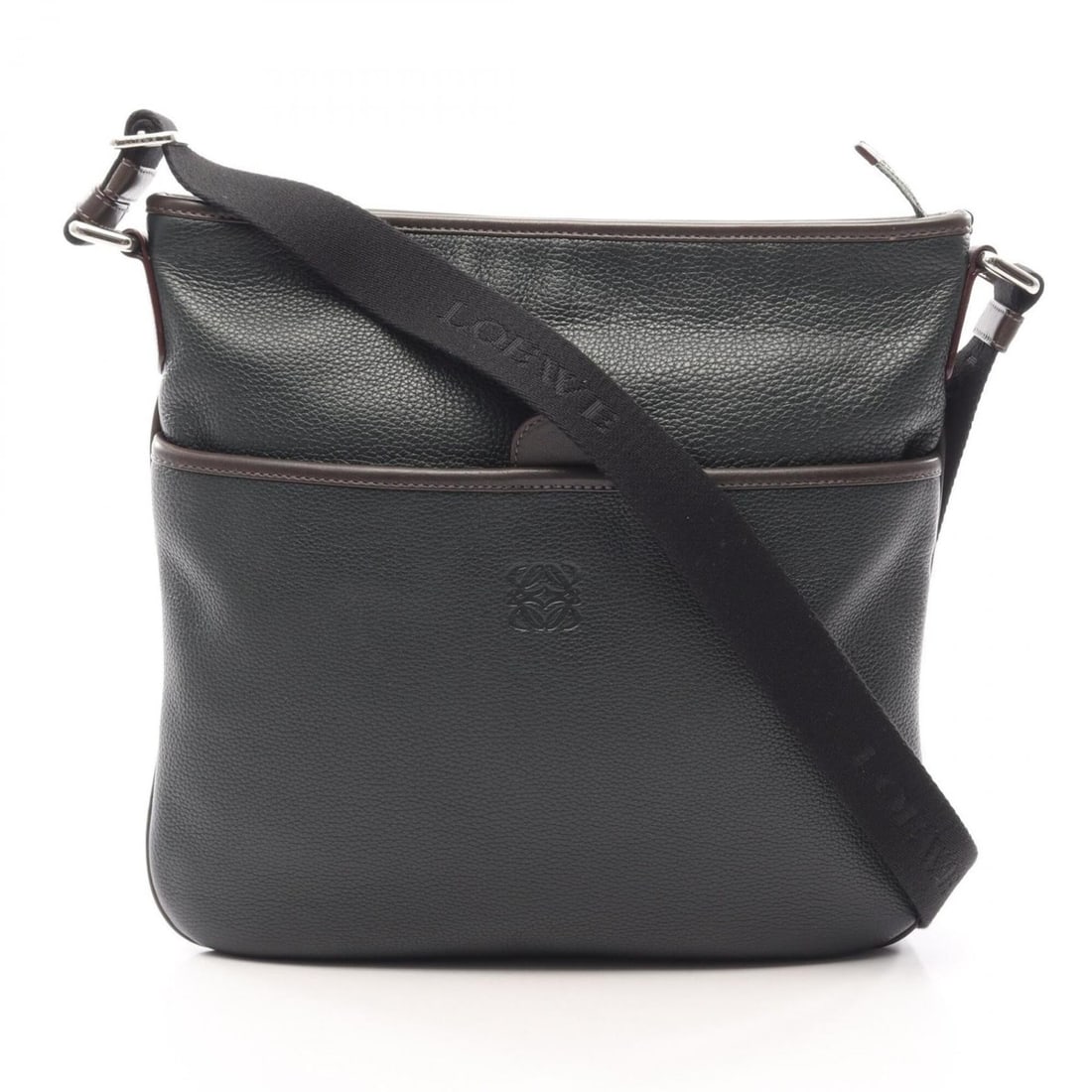 Loewe Anagram Shoulder Bag/Handbag, Leather, Women's, Green/Brown: --- Catalog ---Category: SizeSize (HxWxD): 27cm x 28.5cm x 2cm / 10.62'' x 11.22'' x 0.78''Category: DesignType: Handbag, Shoulder bagColor: Brown, GreenGender: WomenMaterial: Leather Category: Genera