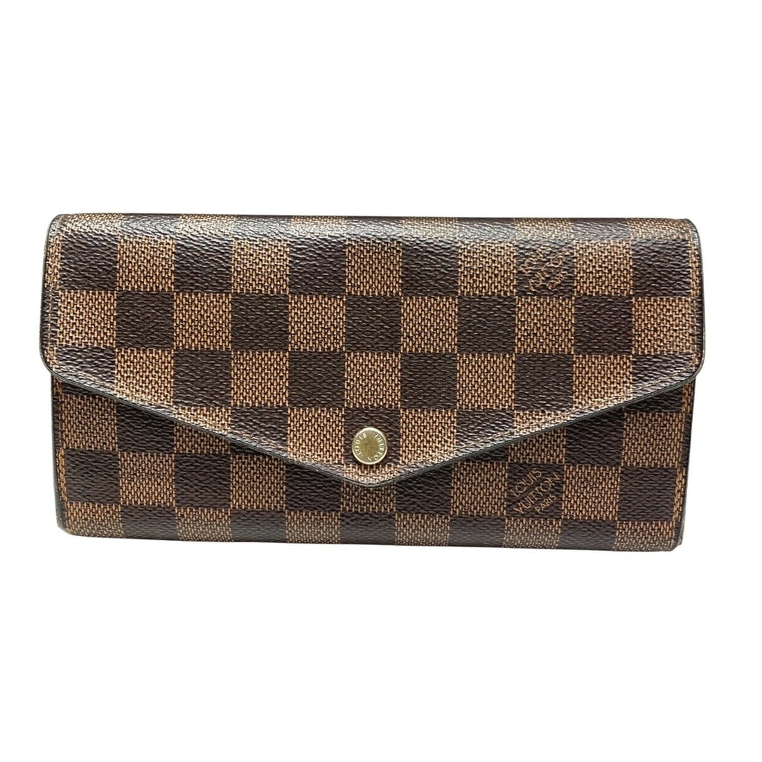 Louis Vuitton Portefeuille Sarah Ebene Long Wallet, Damier Canvas, N63209: --- Catalog ---Category: SizeSize (HxWxD): 10cm x 19cm x 2cm / 3.93'' x 7.48'' x 0.78''Category: DesignType: Long wallet (bi-fold)Color: BrownGender: WomenMaterial: Damier Canvas Category: GeneralLine