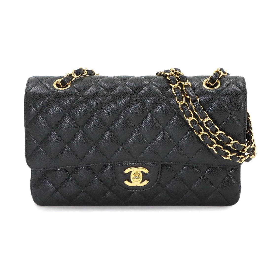 Chanel Matelasse 25 Chain Shoulder Handbag, Caviar Leather, Black, A01112, Gold Hardware (1 of 12)