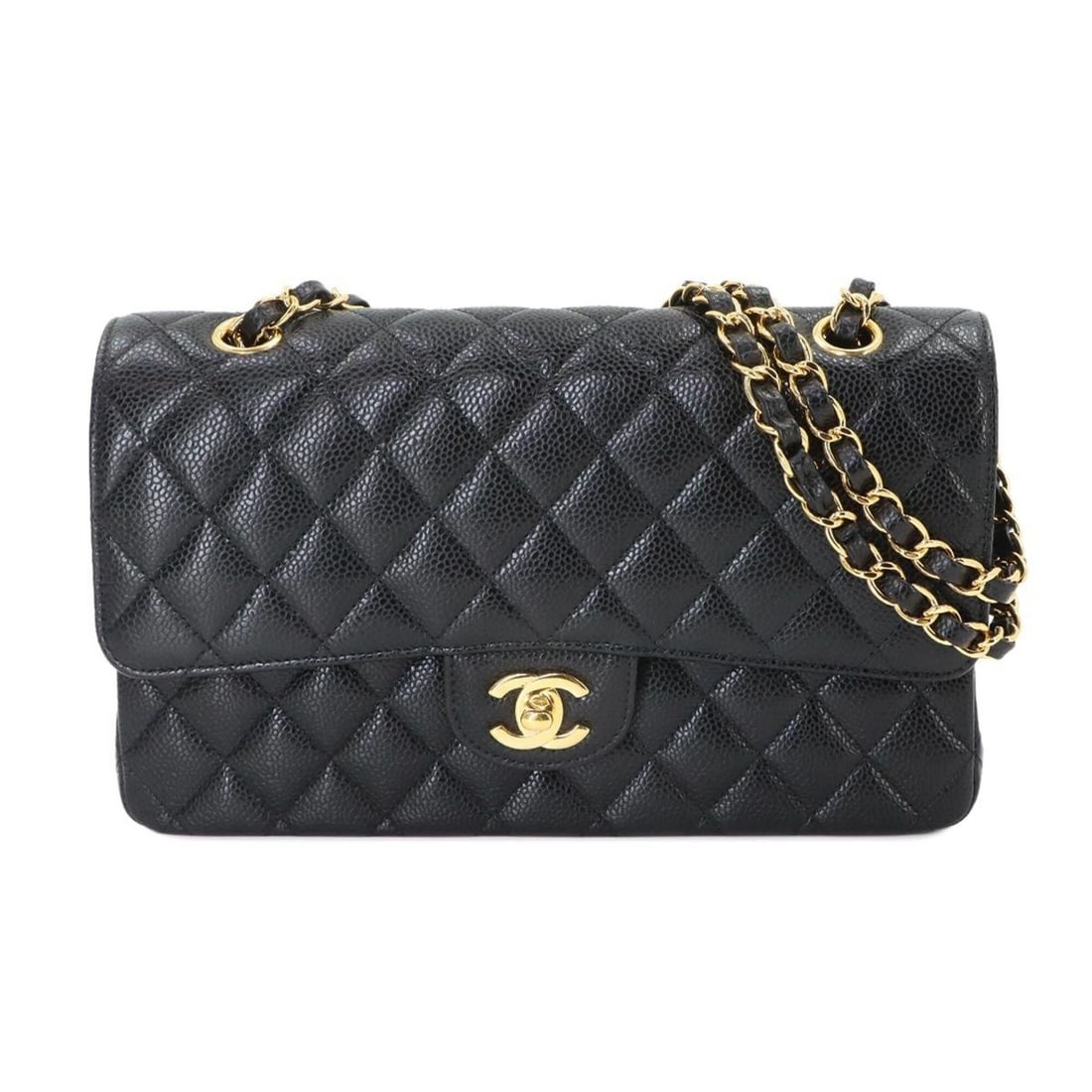 Chanel Matelasse 25 Chain Shoulder Handbag, Caviar Leather, Black, A01112, Gold Hardware (1 of 18)