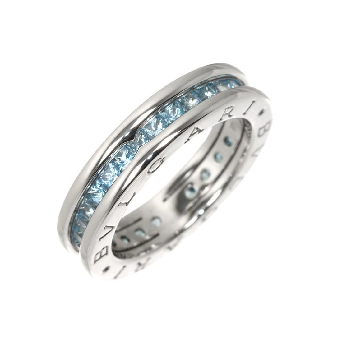 Bulgari BVLGARI B-ZERO1 1-band ring #52 with blue topaz, 18K WG (white gold 750).: --- Catalog ---Category: SizeUS Size: 6.5Brand Size: 52Category: DesignType: Band ringGender: WomenMaterial: White gold (18K)Category: GeneralBrand: Bvlgari--- Item List ---Section: ConditionRanking: 