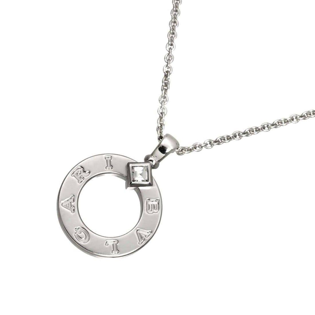 Bulgari BVLGARI Double Diamond Necklace 45cm 18K WG White Gold 750: --- Catalog ---Category: SizePendant Size: 21mm x 14.9mm / 0.82'' x 0.58''Neck Circumference: 45 cm / 17.71''Category: DesignGender: WomenMaterial: White gold (18K)Necklace Type: NecklaceCategory: