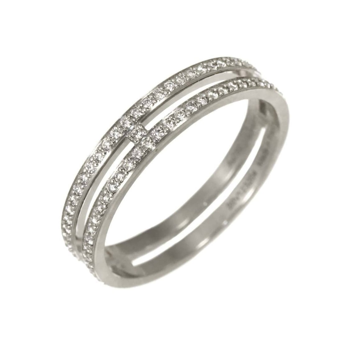 Hermes Alianne PM #51 Ring, Full Diamond 0.30ct, 18K WG White Gold 750: --- Catalog ---Category: SizeUS Size: 6Brand Size: 51Category: DesignType: Band ringColor: White goldGender: WomenMaterial: White gold (18K)Category: GeneralBrand: Hermes--- Item List ---Section: