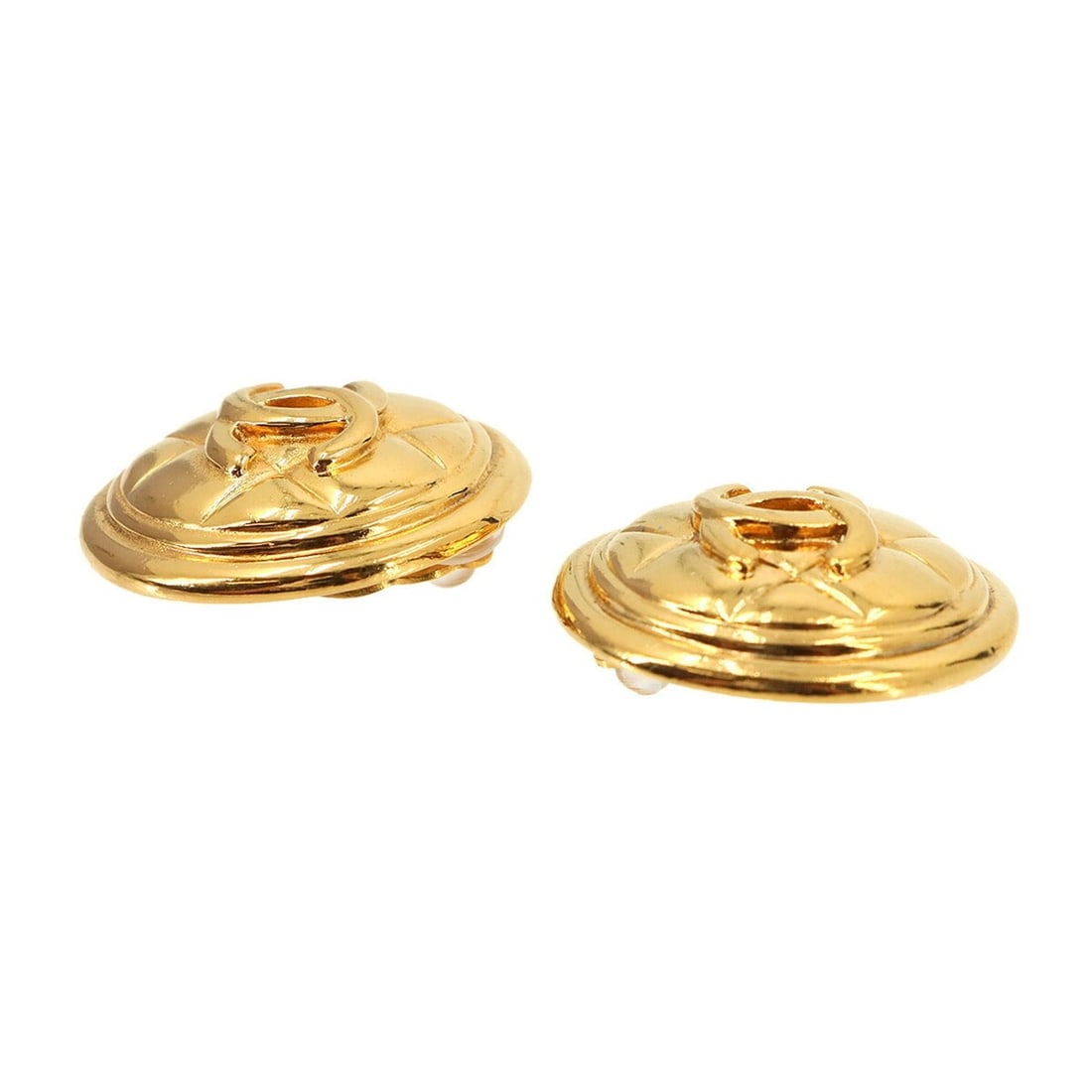 Chanel Coco Mark Earrings (Gold) - 2