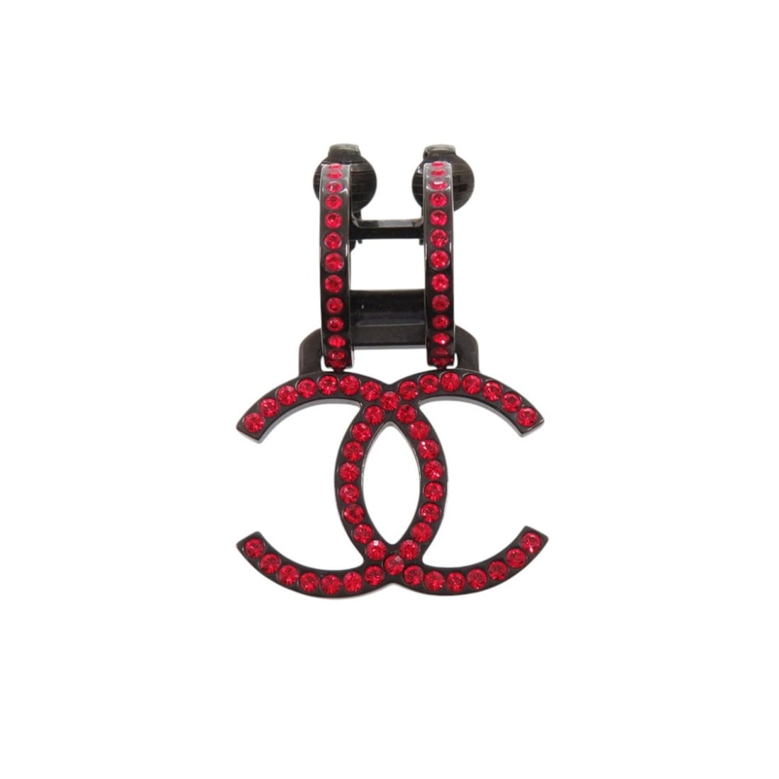 Chanel Coco Mark Hoop Earrings with Rhinestones, Metal, Red and Black, B17S Engraving, Earrings,: --- Catalog ---Category: DesignType: Clip earringsColor: Black, Red colorGender: WomenMaterial: Metal, RhinestoneCategory: GeneralBrand: ChanelCountry of Origin: Italy--- Item List ---Section: Conditi