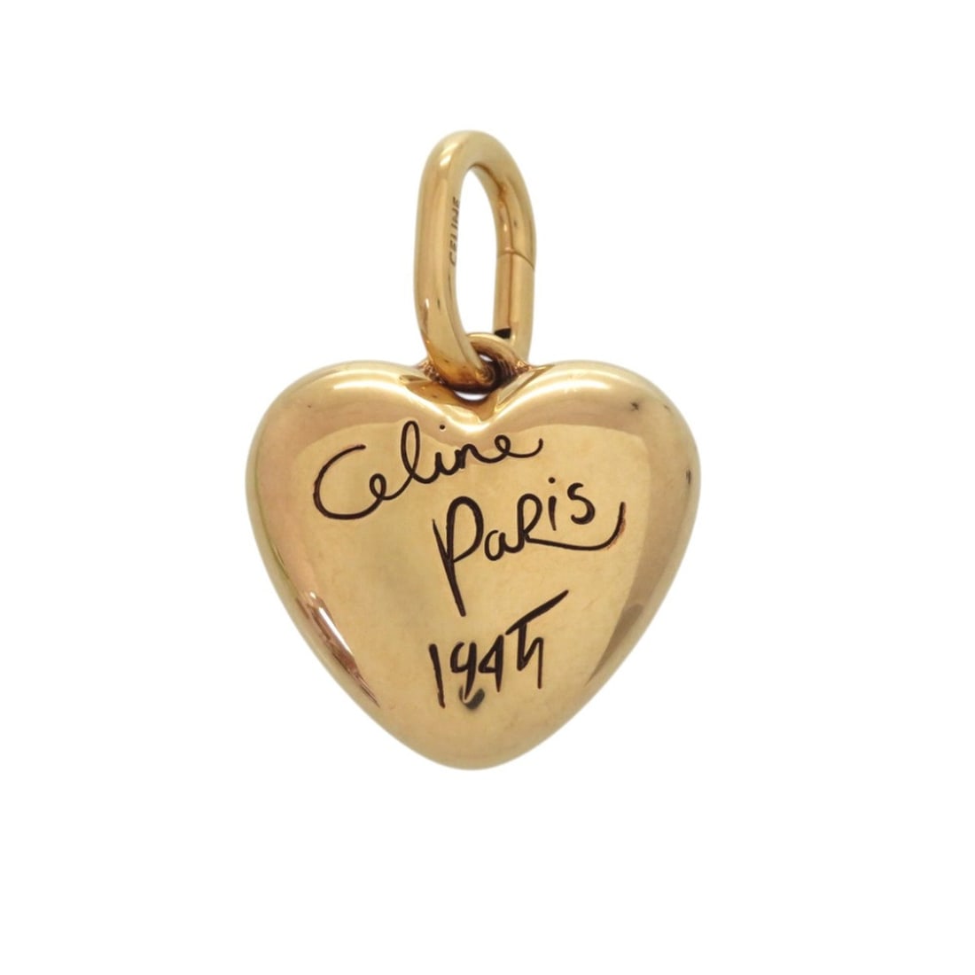 Celine Charm Heart CELINE 1945 Aluminum Gold Pendant Top 0727CELINE: --- Catalog ---Category: SizePendant Size: 30mm x 30mm / 1.18'' x 1.18''Category: DesignColor: GoldGender: WomenMaterial: AluminumNecklace Type: PendantCategory: GeneralMPN: SAM3225Brand: CelineCountr