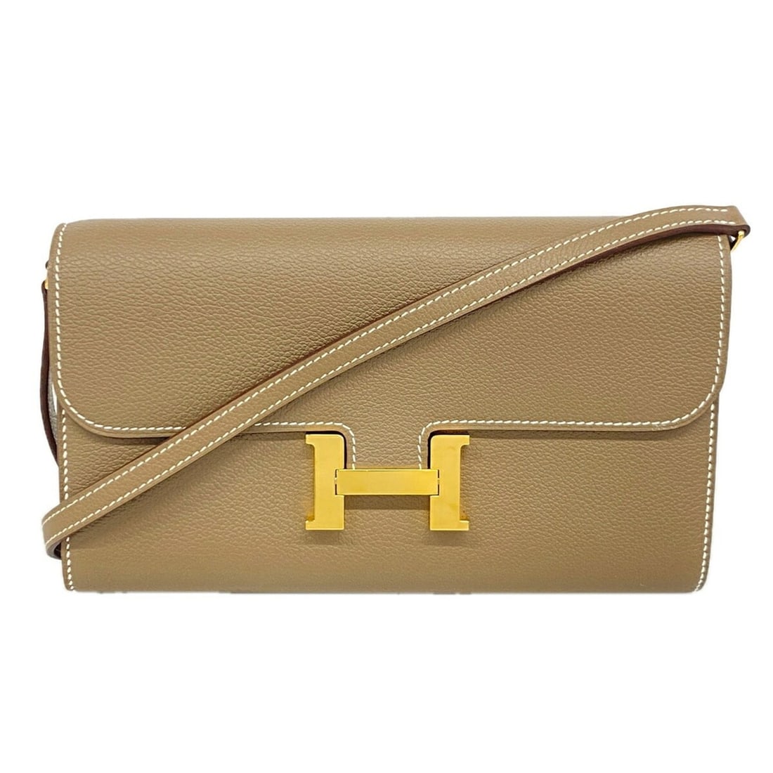 Hermes Constance To Go Evercolor Etoupe B Stamp Women's Wallet/Shoulder Wallet (1 of 10)