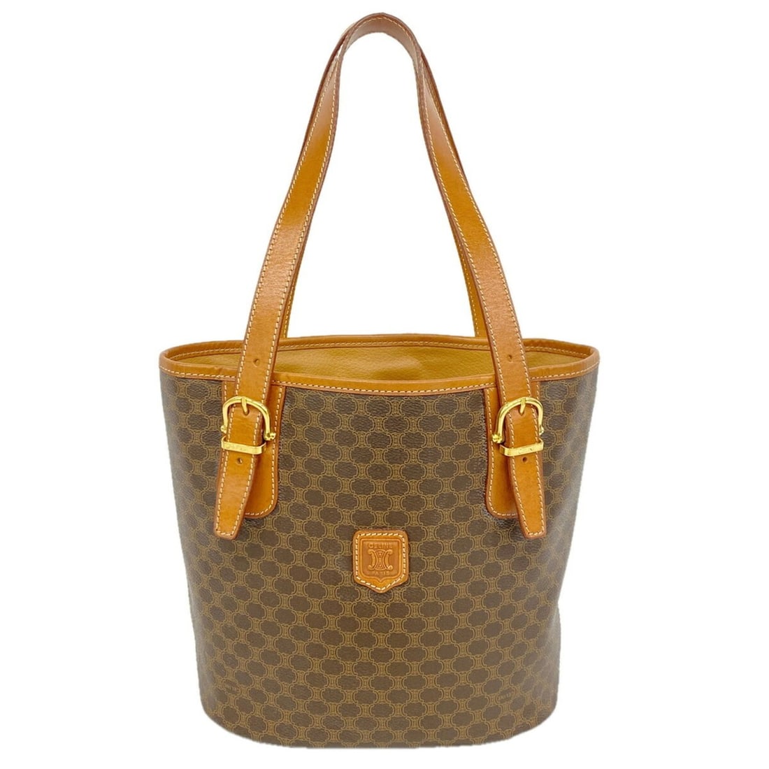 Celine Macadam Tote Bag, Brown, Women's: --- Catalog ---Category: SizeSize (HxWxD): 24cm x 23.5cm x 13cm / 9.44'' x 9.25'' x 5.11''Category: DesignType: Tote bagColor: BrownGender: WomenMaterial: PVC Hardware Color: GoldCategory: GeneralBran