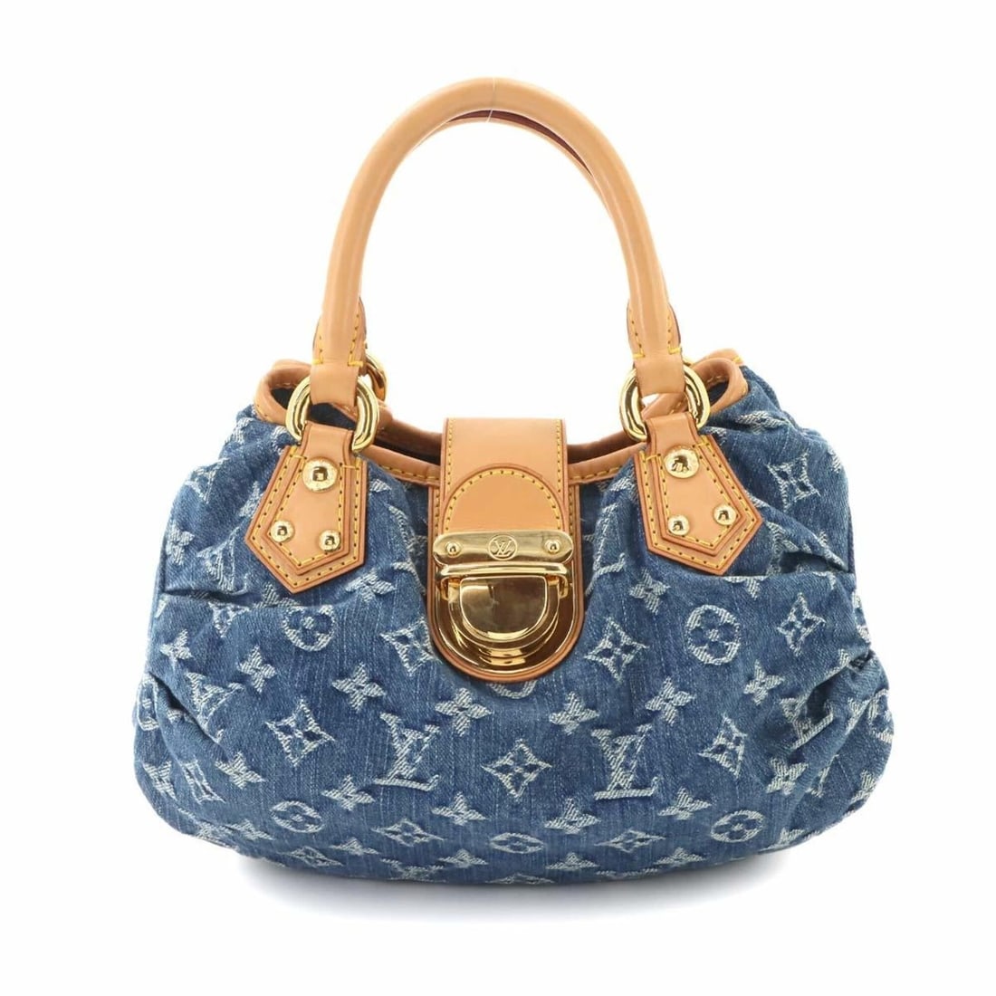 Louis Vuitton Monogram Denim Pleaty Handbag, Canvas and Leather, Blue with Gold Hardware, M95020: --- Catalog ---Category: SizeSize (HxWxD): 18cm x 25cm x 8cm / 7.08'' x 9.84'' x 3.14''Category: DesignType: HandbagColor: BlueGender: WomenMaterial: Monogram , Denim , Canvas Category: GeneralBrand: 