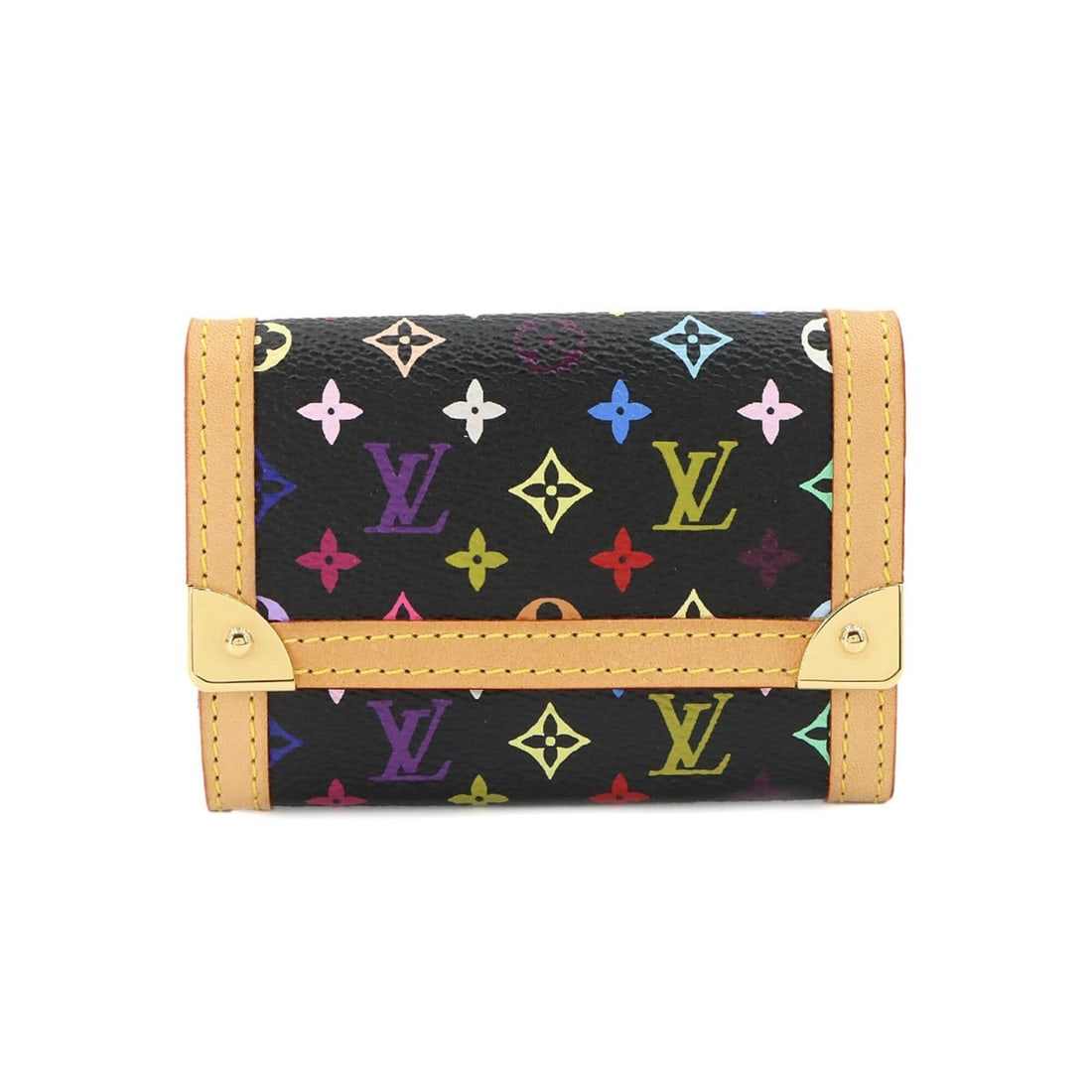 Louis Vuitton LOUIS VUITTON Monogram Multicolor Portemonnaie Plat Wallet/Coin Purse Noir M92656: --- Catalog ---Category: SizeSize (HxWxD): 7cm x 10cm x 1.5cm / 2.75'' x 3.93'' x 0.59''Category: DesignType: Coin purse/coin caseColor: NoirGender: Women,MenMaterial: Monogram Multicolore , Canvas Ca