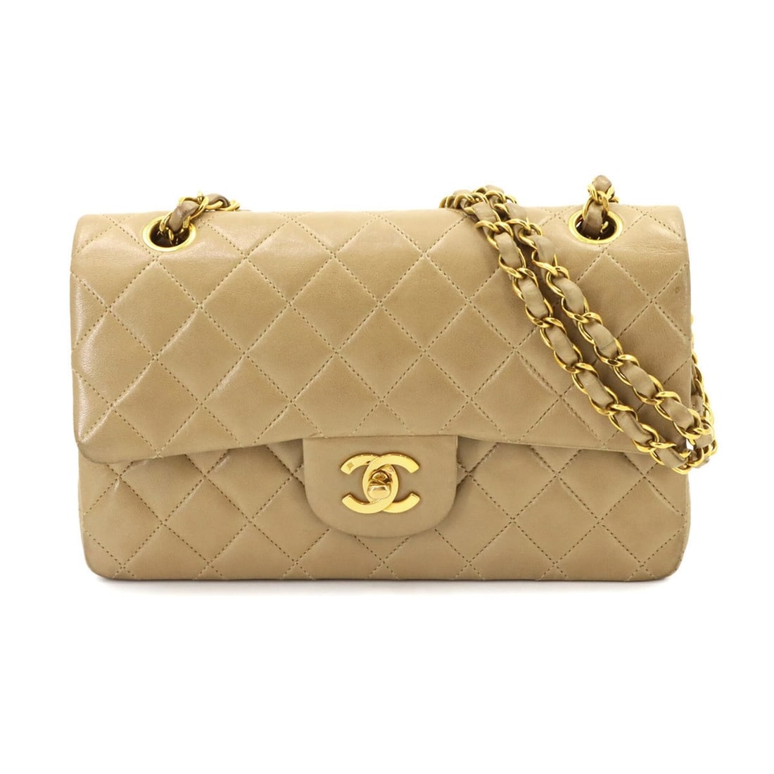 Chanel Matelasse 23 Chain Shoulder Handbag, Lambskin, Beige, A01113, Gold Hardware (1 of 11)