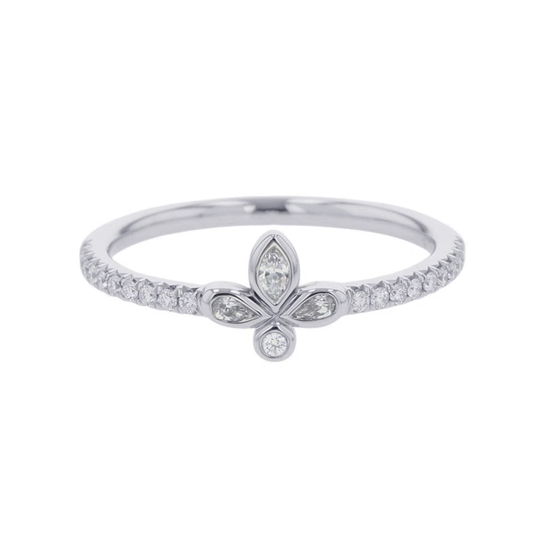 Tiffany & Co. Fleur de Lis Diamond Ring, Pt950 Platinum, Ring Size Approx. 1: --- Catalog ---Category: SizeWidth: 4.6mm / 0.18''Weight: 3g / 0.1oz.JP Size: 13US Size: 6.5Category: DesignType: Band ringStone: DiamondGender: WomenMaterial: Platinum 950Category: GeneralBrand: Tiff