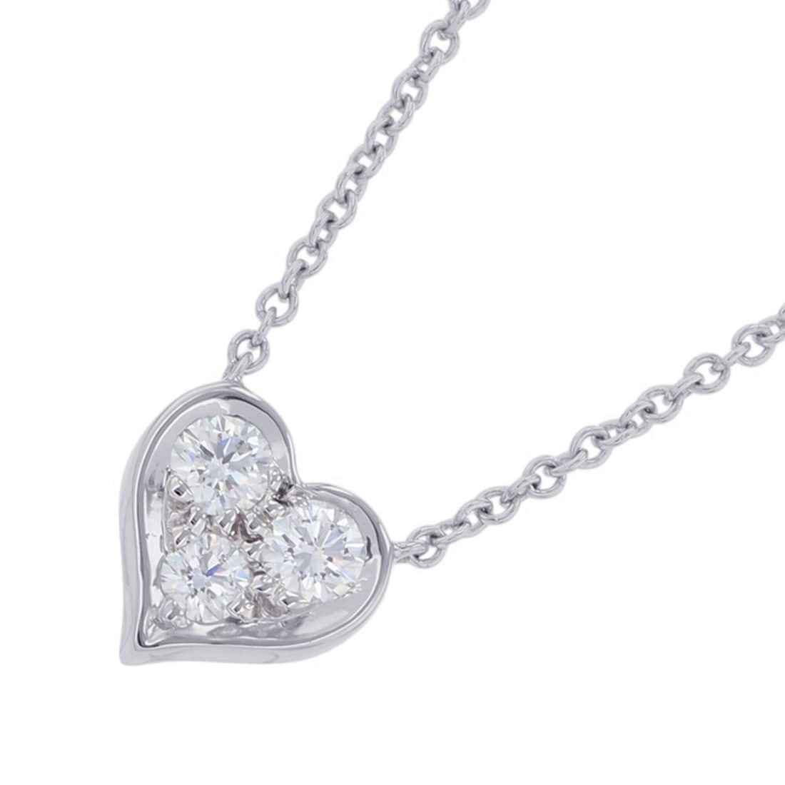 Tiffany & Co. Sentimental Heart Pendant Mini Diamond Necklace with 3 Diamonds, Pt950 Platinum.: --- Catalog ---Category: SizeWeight: 3.3g / 0.11oz.Pendant Size: 7.9mm x 7.6mm / 0.31'' x 0.29''Neck Circumference: 41 cm / 16.14''Category: DesignStone: DiamondGender: WomenMaterial: Platinum 950Pend