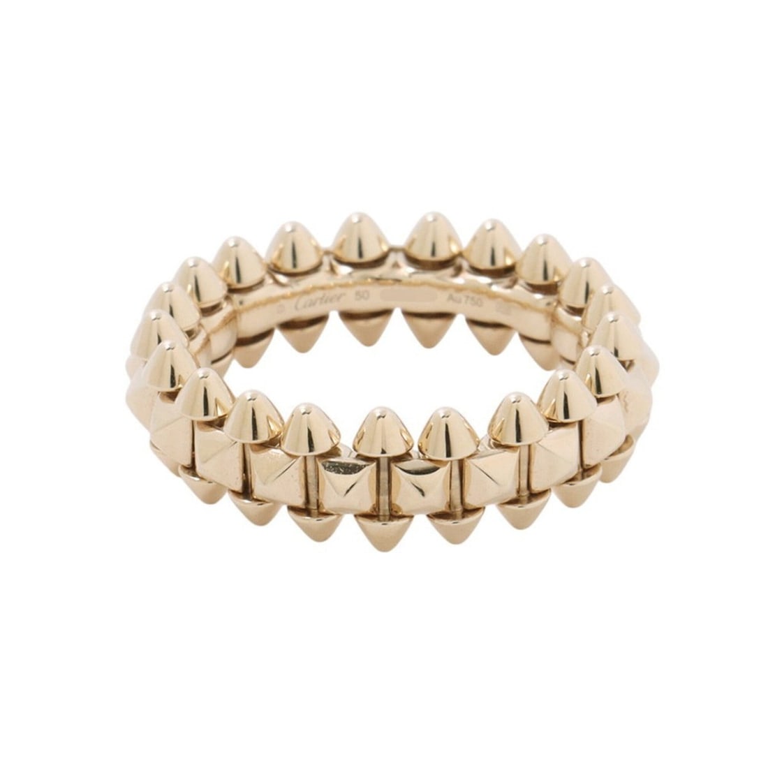 Cartier Clash de Ring, Small Model SM, 18K Yellow Gold, Ring Size 50, B4238400.: --- Catalog ---Category: SizeWidth: 6.3mm / 0.25''Weight: 7.7g / 0.27oz.JP Size: 10US Size: 5.5Category: DesignType: Band ringGender: WomenMaterial: Yellow gold (18K)Category: GeneralLine: CrashBrand:
