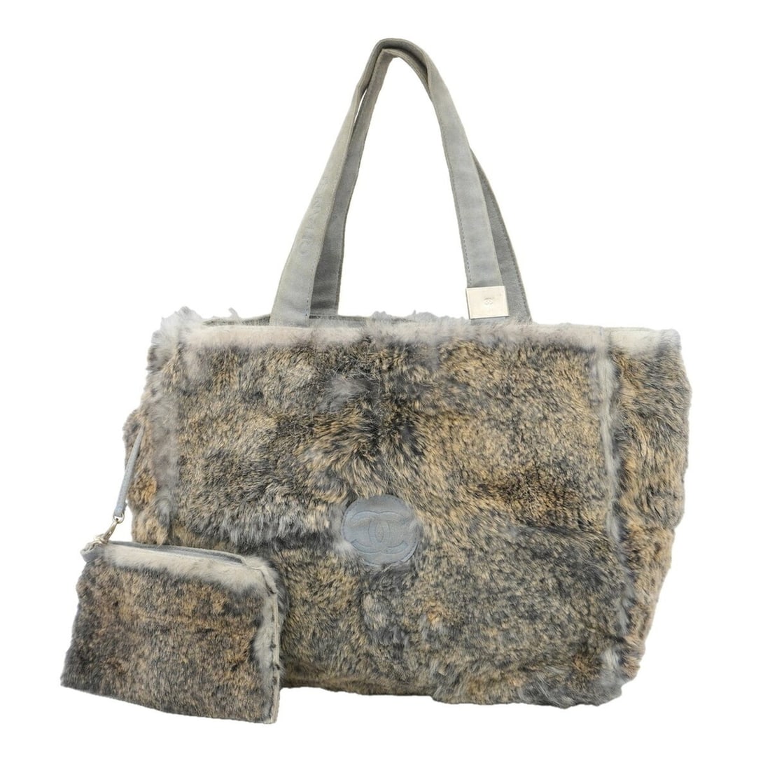 Chanel Tote Bag, Lapin Fur, Brown/Light Blue, Women's: --- Catalog ---Category: SizeSize (HxWxD): 24cm x 27cm x 9.5cm / 9.44'' x 10.62'' x 3.74''Category: DesignType: Tote bagColor: Brown, Light blueGender: WomenMaterial: Fur Hardware Color: SilverCategor