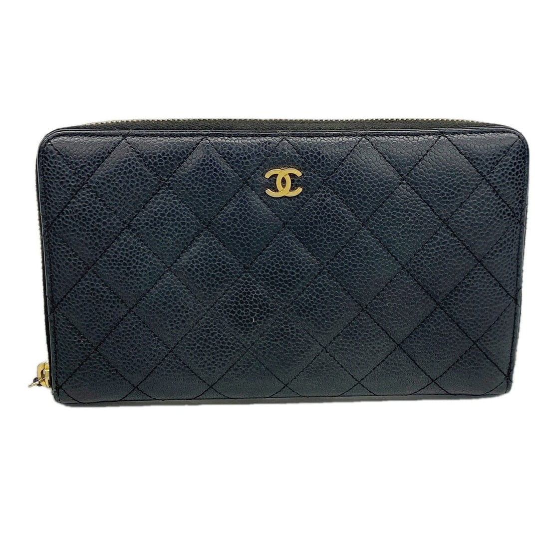 Chanel Matelassé Long Wallet, Caviar Leather, Black/Champagne, Women's: --- Catalog ---Category: SizeSize (HxWxD): 12.5cm x 20.5cm x 2cm / 4.92'' x 8.07'' x 0.78''Category: DesignType: Long wallet (bi-fold)Color: BlackGender: WomenMaterial: Grained Calfskin Category: Gene
