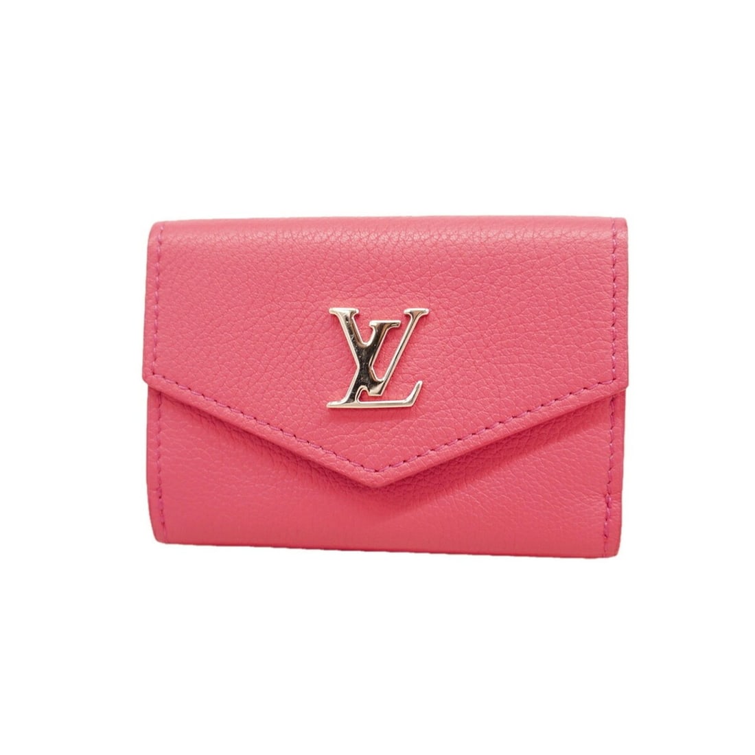 Louis Vuitton Tri-fold Wallet, Taurillon Leather, Portefeuille Lock Mini, M81886 Rose Miami, Women's: --- Catalog ---Category: SizeSize (HxWxD): 7cm x 10cm x 2.5cm / 2.75'' x 3.93'' x 0.98''Category: DesignType: Wallet (tri-fold)Color: PinkGender: WomenCategory: GeneralMPN: M81886Brand: Louis Vuitton-