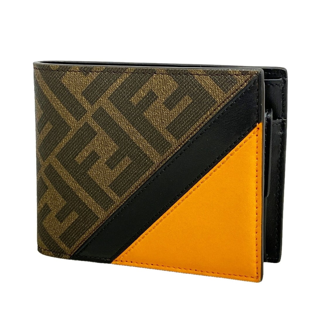 Fendi Zucca Wallet, Brown & Black, Men's: --- Catalog ---Category: SizeSize (HxWxD): 9.5cm x 11.5cm x 2cm / 3.74'' x 4.52'' x 0.78''Category: DesignType: Wallet (bi-fold)Color: Black, BrownGender: MenMaterial: PVC Category: GeneralBrand: Fend