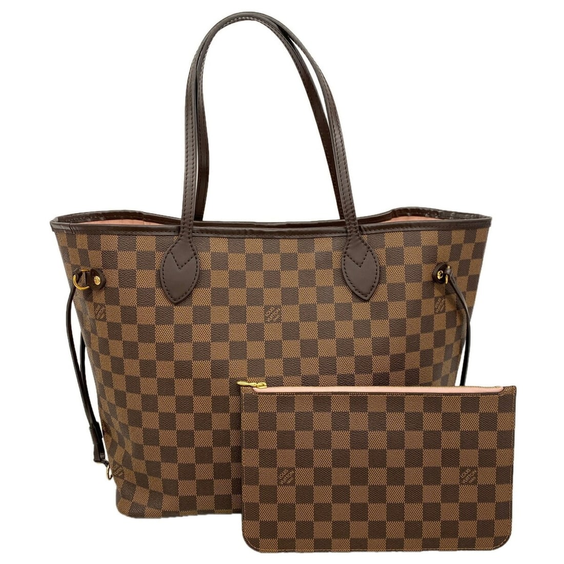 Louis Vuitton Damier Neverfull MM Tote Bag N40598 Ebene Rose Ballerine (Women's): --- Catalog ---Category: SizeSize (HxWxD): 29cm x 32cm x 16cm / 11.41'' x 12.59'' x 6.29''Category: DesignType: Tote bagColor: Ebene, Rose ballerineGender: WomenCategory: GeneralMPN: N40598Brand: Loui