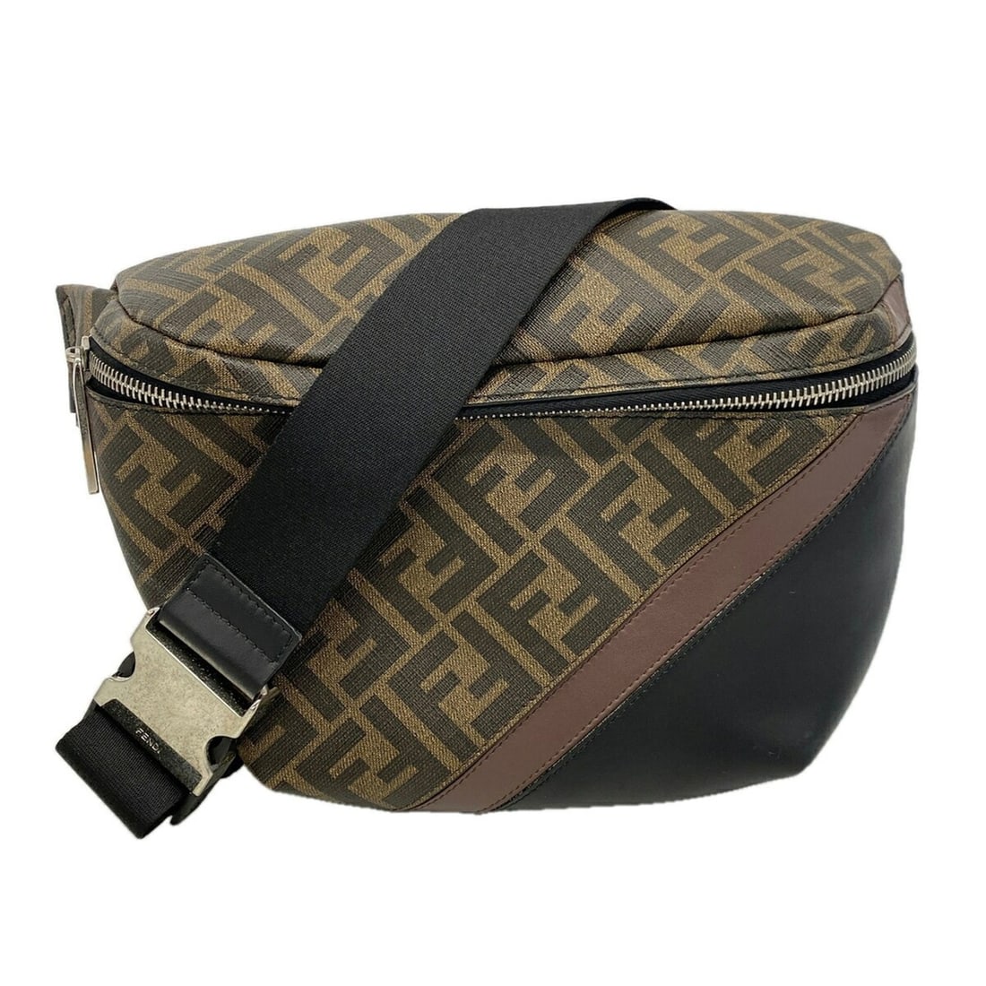 Fendi Bag/Waist Bag, Zucca Leather, Brown, Women's: --- Catalog ---Category: SizeSize (HxWxD): 18.5cm x 29cm x 3cm / 7.28'' x 11.41'' x 1.18''Category: DesignType: Fanny packColor: BrownGender: WomenMaterial: PVC , Leather Hardware Color: SilverCategor