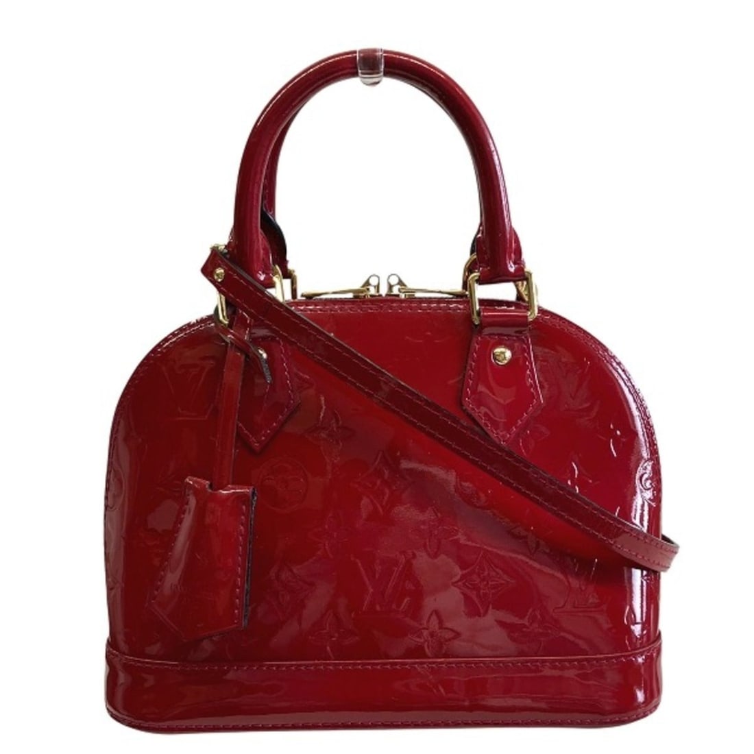 Louis Vuitton Alma BB Handbag, Monogram Vernis Patent Leather, M91606: --- Catalog ---Category: SizeSize (HxWxD): 17.5cm x 24cm x 11.5cm / 6.88'' x 9.44'' x 4.52''Category: DesignType: HandbagColor: Pomme d'amourGender: WomenMaterial: Patent leather Category: GeneralMPN: