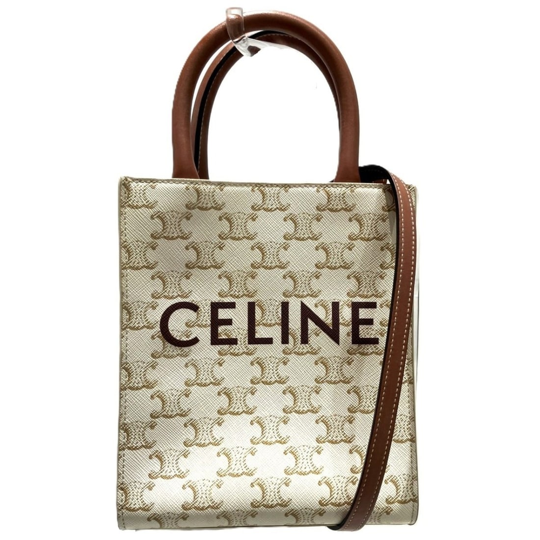 Celine Mini Vertical Cabas Tote Bag, Triomphe Leather: --- Catalog ---Category: SizeSize (HxWxD): 9.5cm x 16.5cm x 5cm / 3.74'' x 6.49'' x 1.96''Category: DesignType: Tote bagColor: WhiteGender: WomenMaterial: Leather Category: GeneralBrand: Celine--- Ite