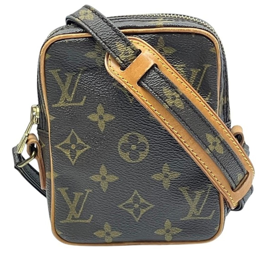 Louis Vuitton Mini Danube Shoulder Bag, Monogram Canvas, M45268: --- Catalog ---Category: SizeSize (HxWxD): 14cm x 11cm x 3.5cm / 5.51'' x 4.33'' x 1.37''Category: DesignType: Shoulder bagColor: Brown, GalleGender: WomenMaterial: Monogram Category: GeneralMPN: