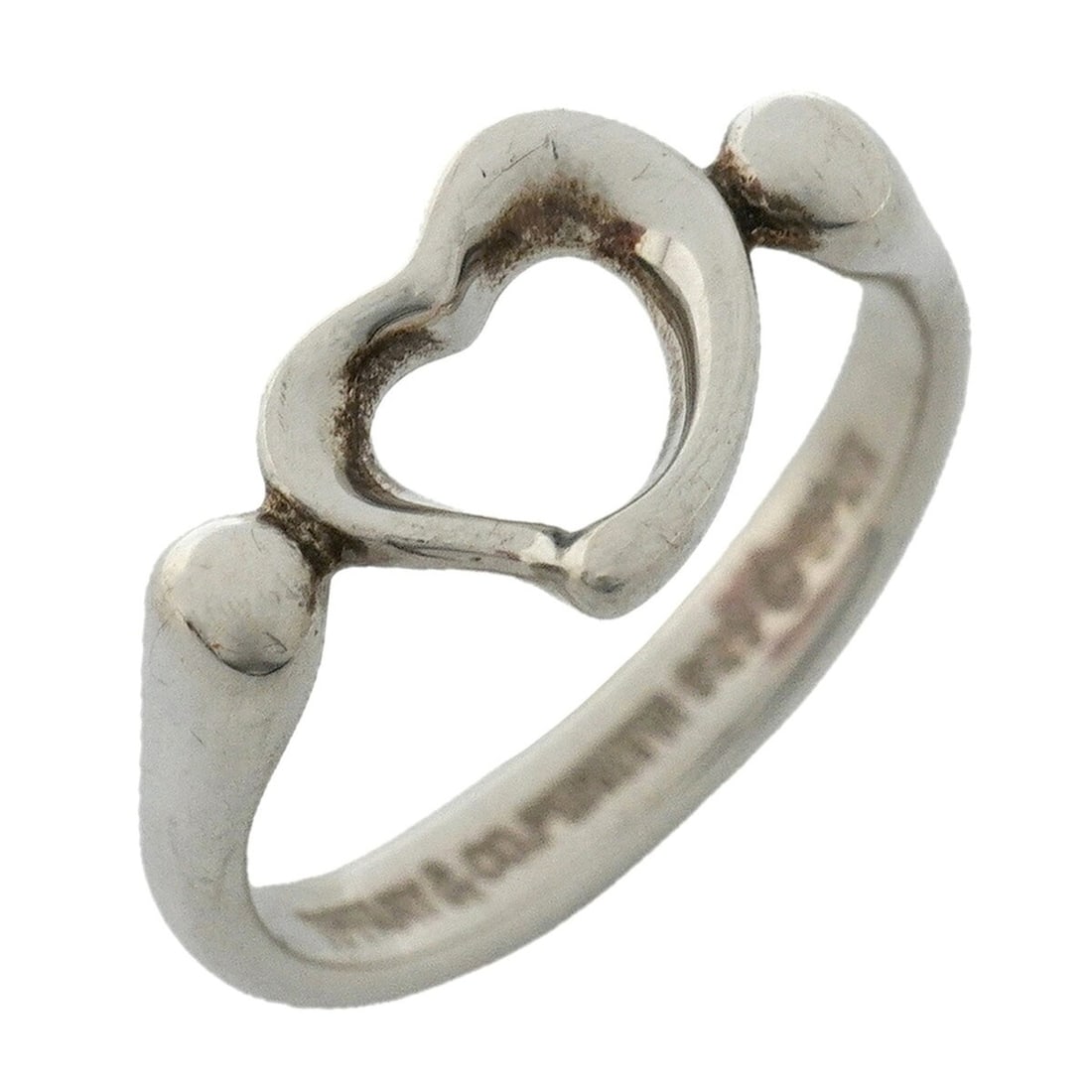 Tiffany & Co. Heart Ring, Sterling Silver 925, Size 10, Women's: --- Catalog ---Category: SizeJP Size: 10US Size: 5.5Category: DesignType: Band ringGender: WomenMaterial: Silver 925Category: GeneralBrand: Tiffany--- Item List ---Section: ConditionRanking: Rank AB U