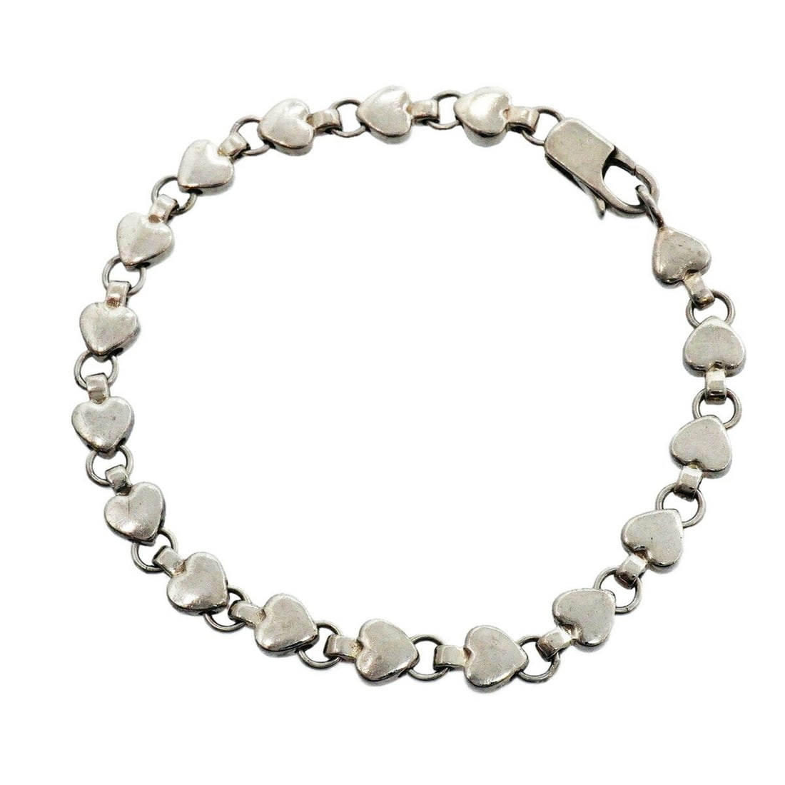 Tiffany & Co. Puff Heart Bracelet, Sterling Silver 925, Women's: --- Catalog ---Category: SizeLength: 17.5cm / 6.88''Category: DesignType: Charm braceletGender: WomenMaterial: Silver 925Category: GeneralBrand: Tiffany--- Item List ---Section: ConditionRanking: Rank