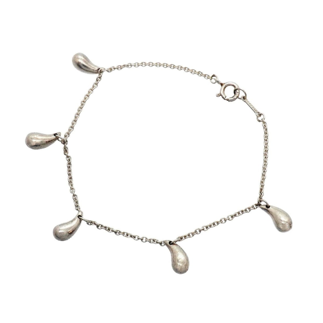 Tiffany & Co. Teardrop Bracelet, 5 Pieces, Sterling Silver 925, Women's: --- Catalog ---Category: SizeLength: 18cm / 7.08''Category: DesignType: Charm braceletGender: WomenMaterial: Silver 925Category: GeneralBrand: Tiffany--- Item List ---Section: ConditionRanking: Rank A