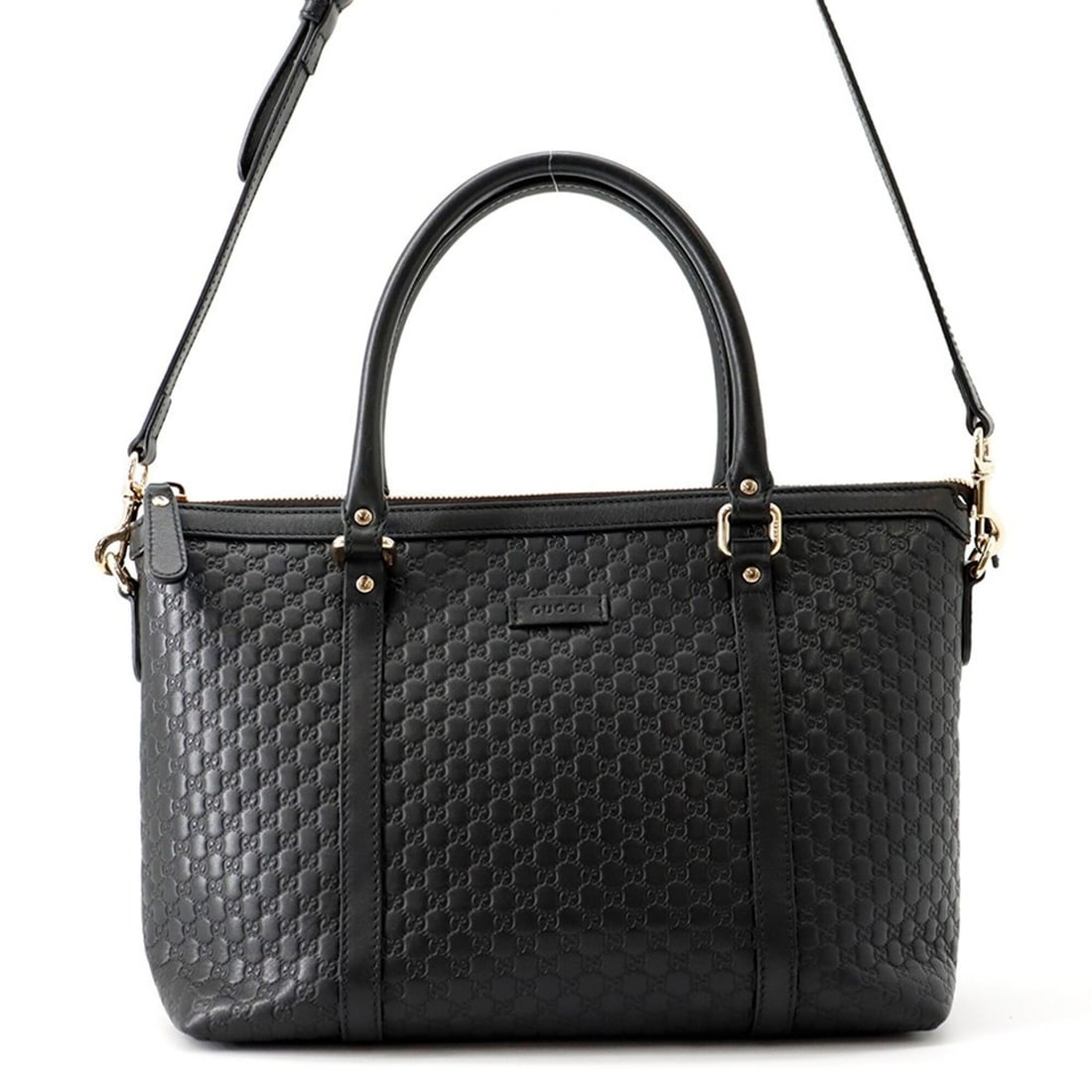 Gucci tote bag, Microguccissima leather, 449656, GUCCI 2-way shoulder black, handbag, (1 of 18)