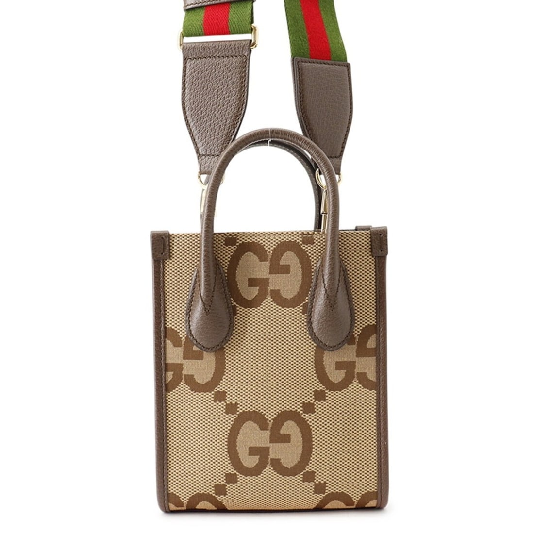Gucci Jumbo GG Mini Tote Bag 699406 GUCCI 2-way Shoulder Handbag: --- Catalog ---Category: SizeWeight: 540g / 1.19lb.Size (HxWxD): 19.5cm x 15.5cm x 4.5cm / 7.67'' x 6.1'' x 1.77''Strap Length: 85cm - 135cm / 33.46'' - 53.14''Category: DesignType: Handbag, Shoulder 