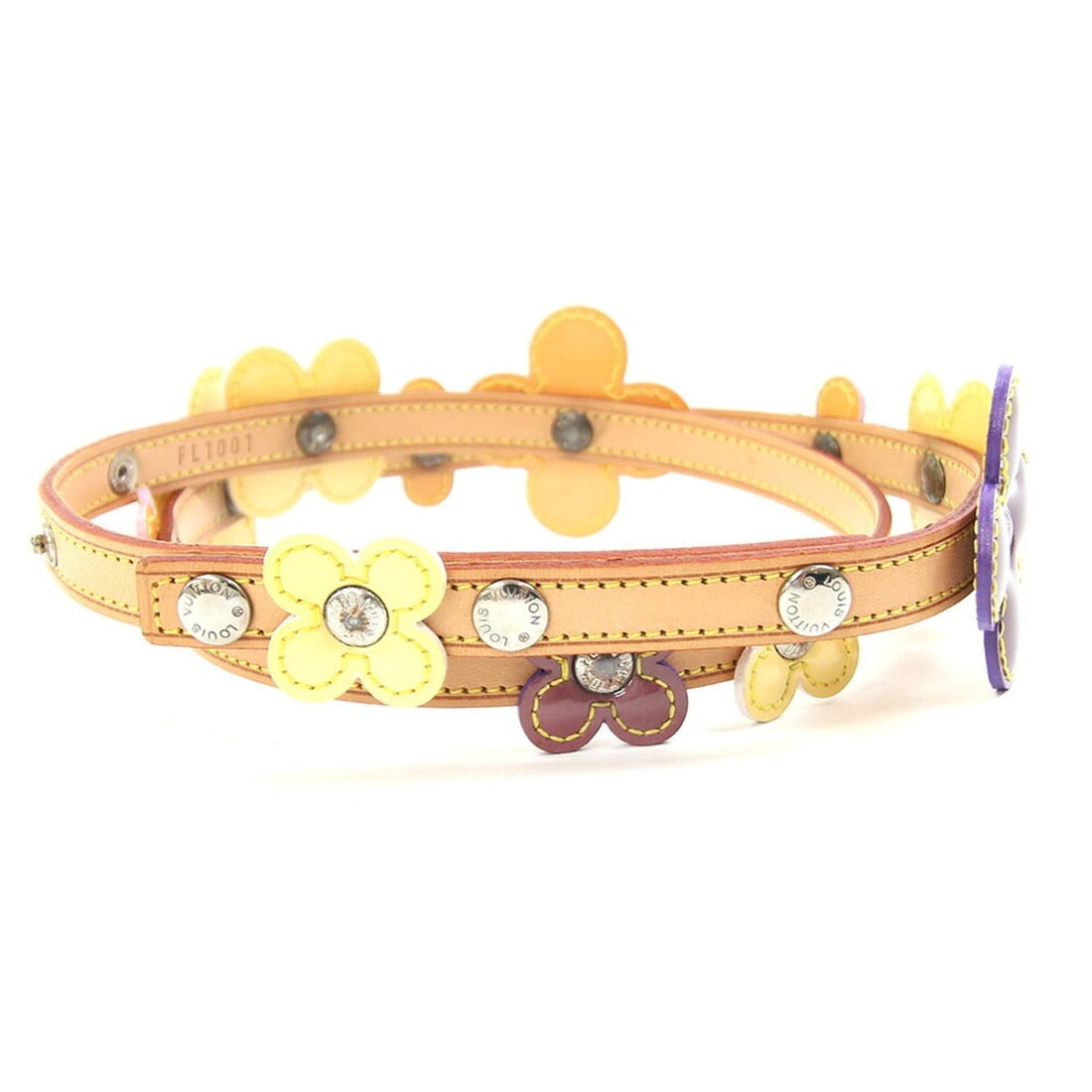 Louis Vuitton Vernis Belt, Fleur, Purple, Yellow, Orange, Women's LOUIS VUITTON: --- Catalog ---Category: SizeWidth: 1.2cm / 0.47''Length: 73cm - 89cm / 28.74'' - 35.03''Category: DesignType: Chain beltColor: Orange, Purple, YellowGender: WomenCategory: GeneralLine: VernisBrand: L