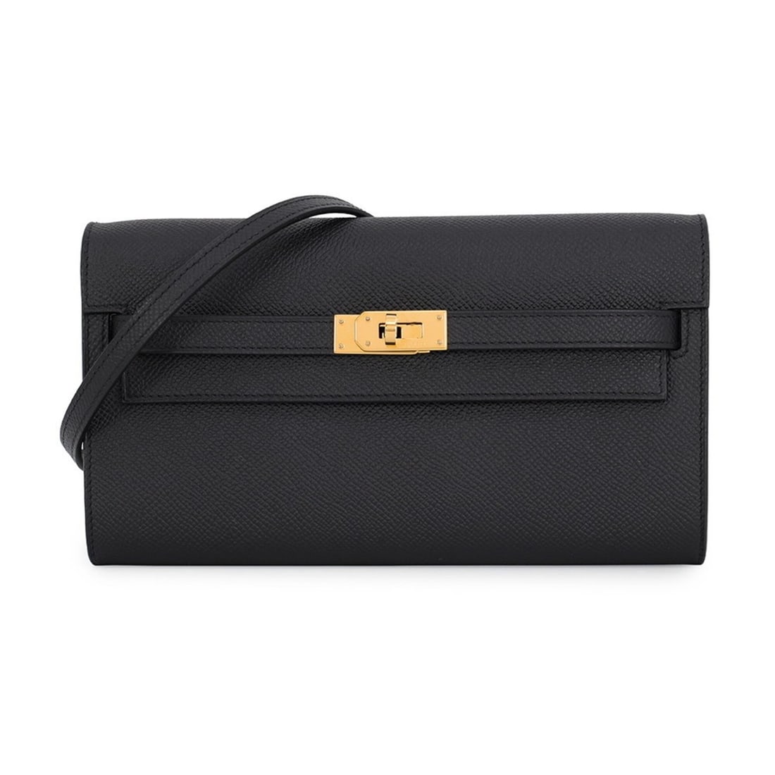 Hermes Kelly Wallet Long To Go Black Epsom Leather K Stamp HERMES WALLET: --- Catalog ---Category: SizeSize (HxWxD): 11.5cm x 20cm / 4.52'' x 7.87''Strap / Chain Length: 1.11m / 43.7''Category: DesignType: Long wallet (bi-fold)Color: BlackGender: WomenMaterial: Epsom leathe