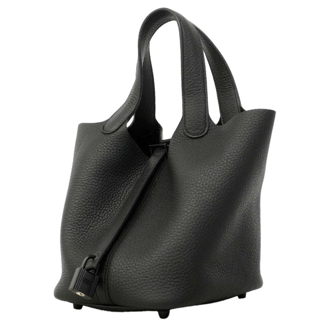 Hermes Picotin Lock PM handbag, Taurillon Clemence leather, So Black, Z stamp, ladies'. (1 of 9)