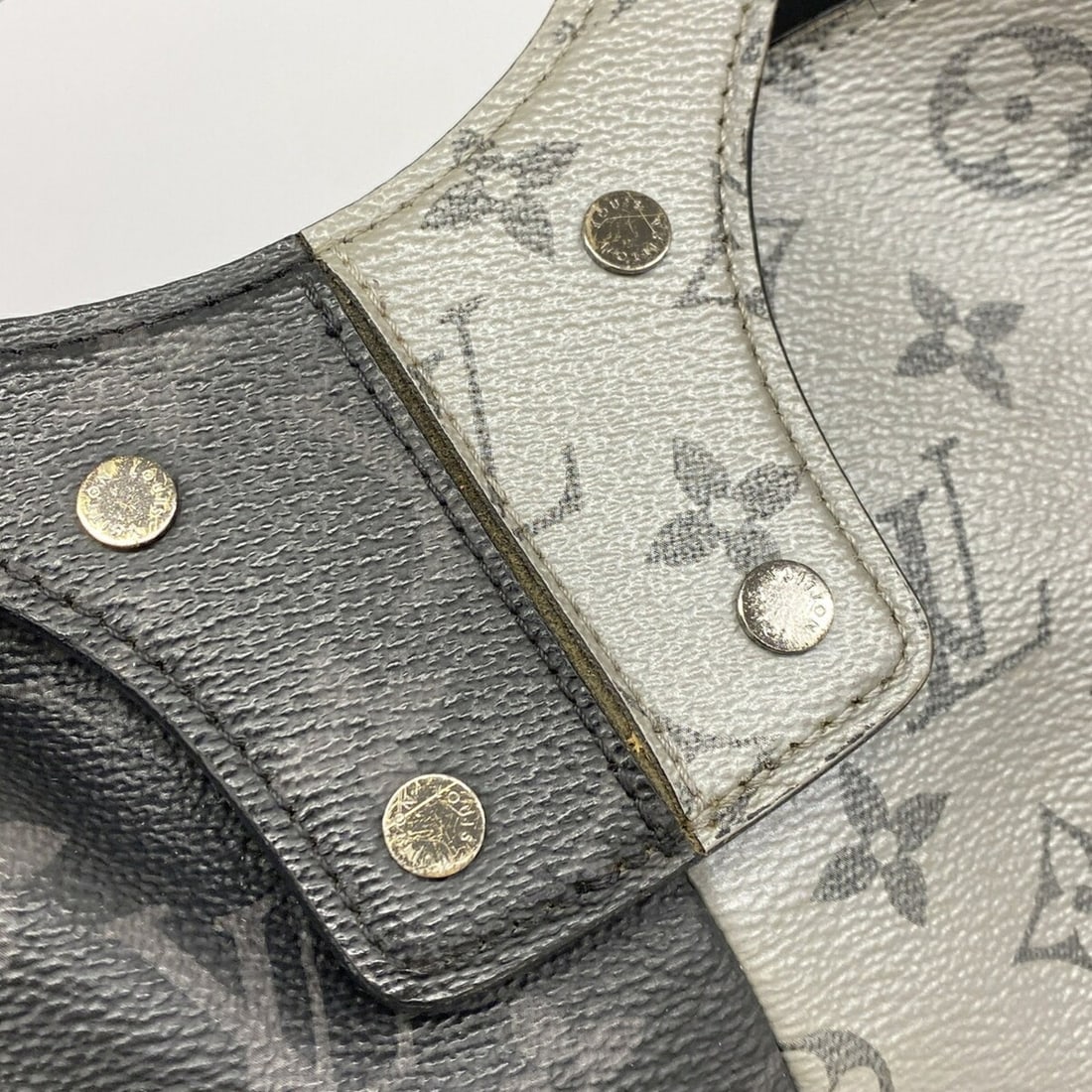 Louis Vuitton Monogram Eclipse Split Tote Bag M43816 Black Grey Men's - 10
