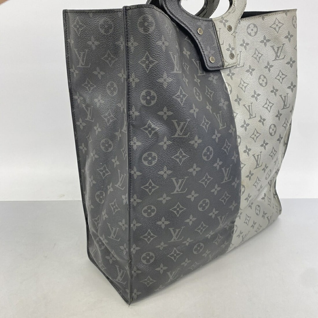 Louis Vuitton Monogram Eclipse Split Tote Bag M43816 Black Grey Men's - 2