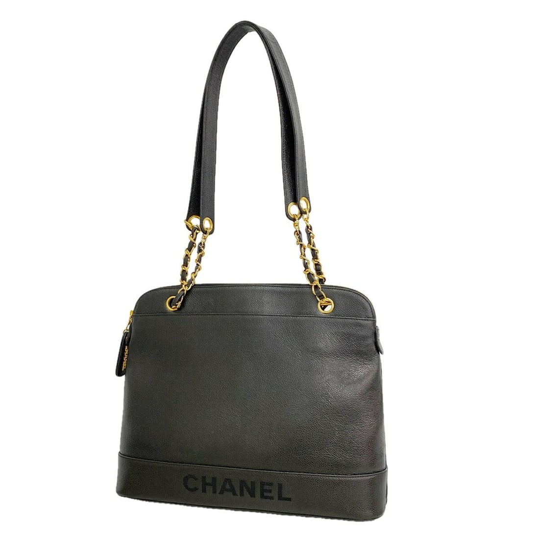 Chanel Tote Bag/Chain Tote, Caviar Leather, Black, Women's (1 of 11)