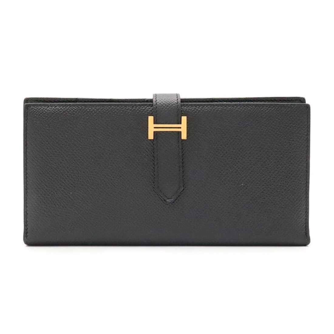 HERMES Bearn Soufflé Bi-fold Long Wallet, Veau Epsom Leather, Black, X Stamp: --- Catalog ---Category: SizeSize (HxWxD): 9cm x 17.5cm / 3.54'' x 6.88''Category: DesignType: Long wallet (bi-fold)Color: BlackGender: WomenMaterial: Leather Category: GeneralBrand: HermesCountry of 