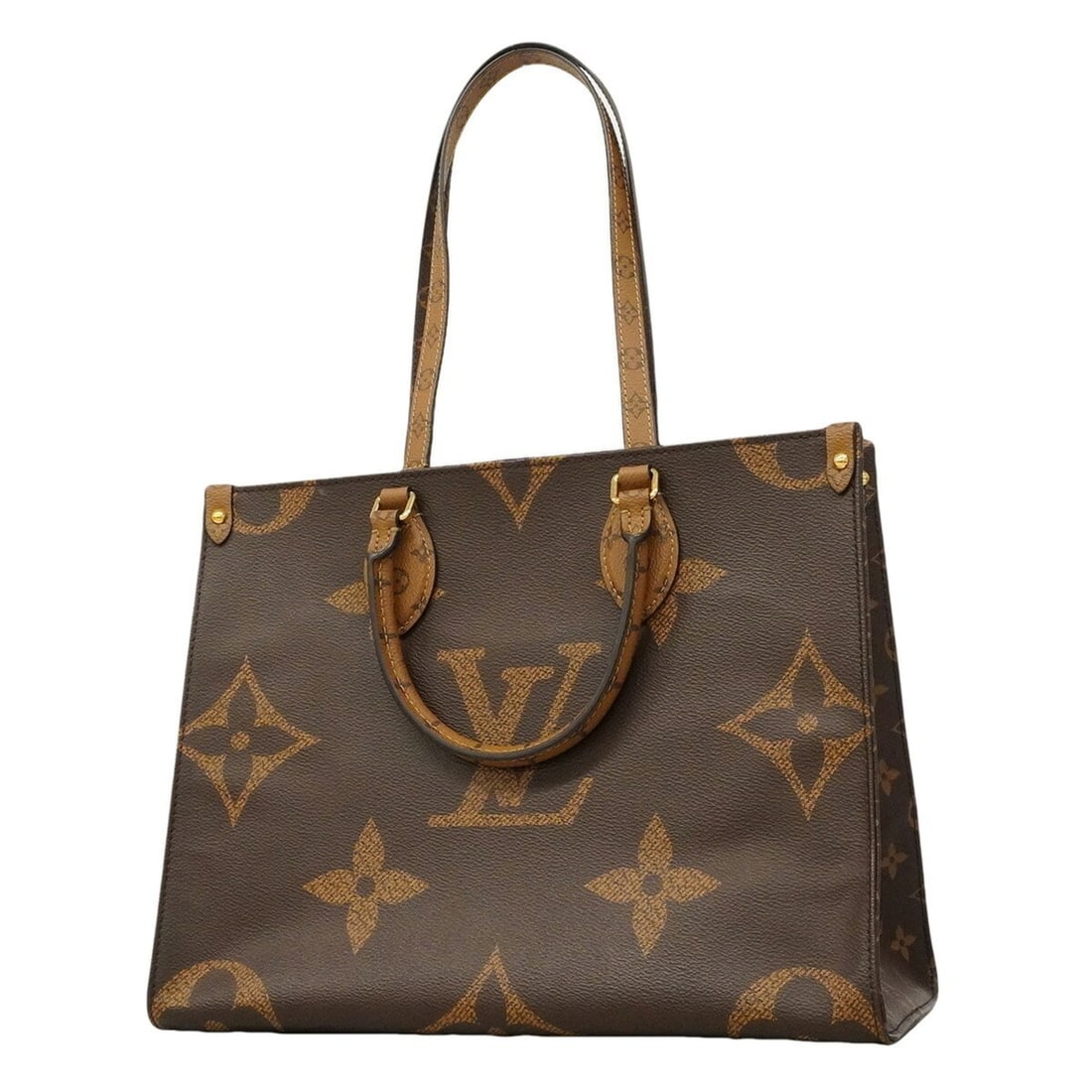Louis Vuitton Monogram Giant Reverse OnTheGo MM Tote Bag M45321 Brown 2-way bag for women: --- Catalog ---Category: SizeSize (HxWxD): 27cm x 34cm x 15cm / 10.62'' x 13.38'' x 5.9''Category: DesignType: Tote bagColor: BrownGender: WomenCategory: GeneralMPN: M45321Brand: Louis Vuitton--- Item