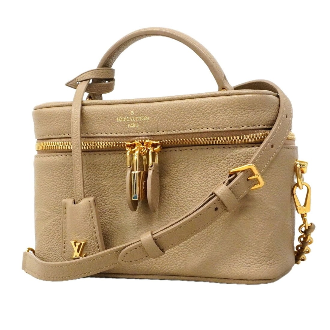 Louis Vuitton handbag/vanity bag, Monogram Empreinte Vanity PM M45608, Tourtrell 2-way bag for: --- Catalog ---Category: SizeSize (HxWxD): 13cm x 19cm x 10cm / 5.11'' x 7.48'' x 3.93''Category: DesignType: Vanity bagColor: TourterelleGender: WomenCategory: GeneralMPN: M45608Brand: Louis Vuitton-