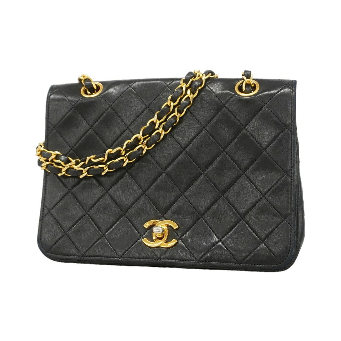 Chanel Matelassé Shoulder Bag with Double Chain, Lambskin, Black, Women's: --- Catalog ---Category: SizeSize (HxWxD): 16.5cm x 21.5cm x 7cm / 6.49'' x 8.46'' x 2.75''Category: DesignType: Shoulder bagColor: BlackGender: WomenMaterial: Leather Hardware Color: GoldLeather/Fur 